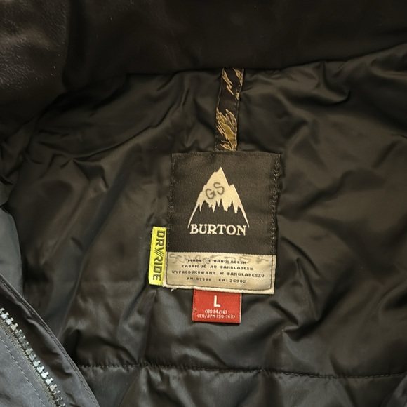 Black kids winter jacket. Burton size youth L (14/16) - Picture 4 of 5